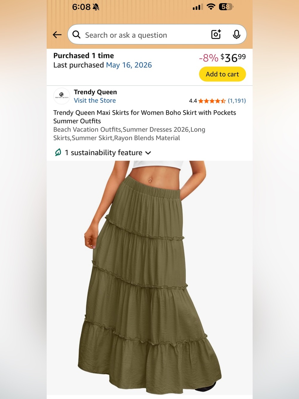 Cute Maxi Boho Skirt with Pockets